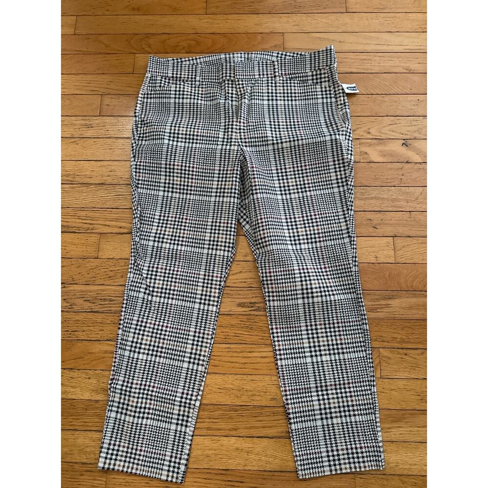Old Navy Pixie Pants Womens 14 Petite Plaid Ankle Career Stretch Slim NEW